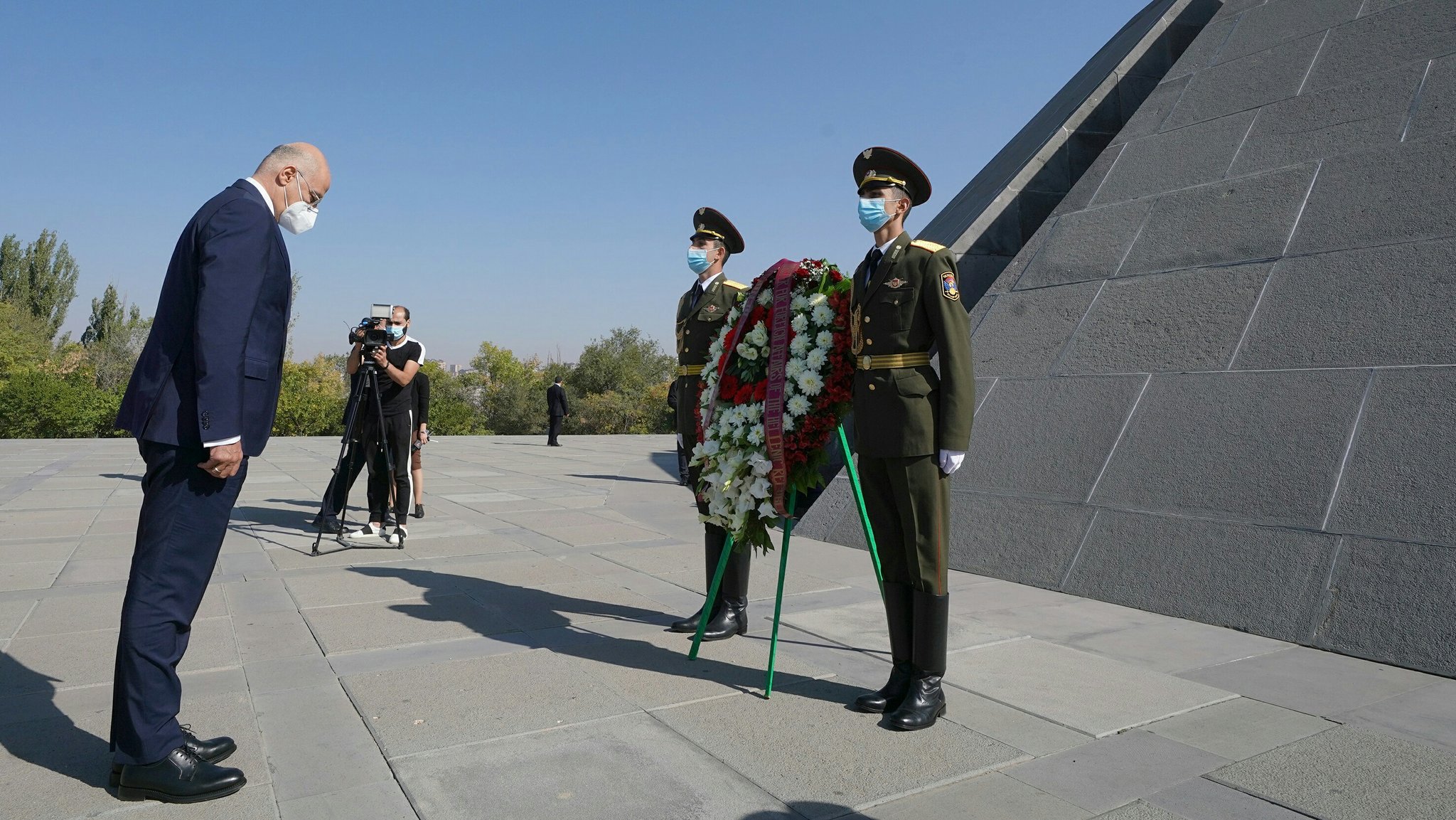 Greek Foreign Minister begins working visit to Yerevan with visit to Armenian Genocide Memorial and Museum
