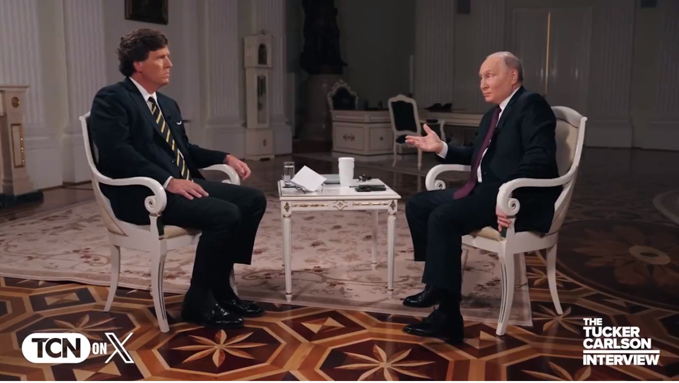 Vladimir Putin interview to the American journalist Tucker Carlson at Moscow
